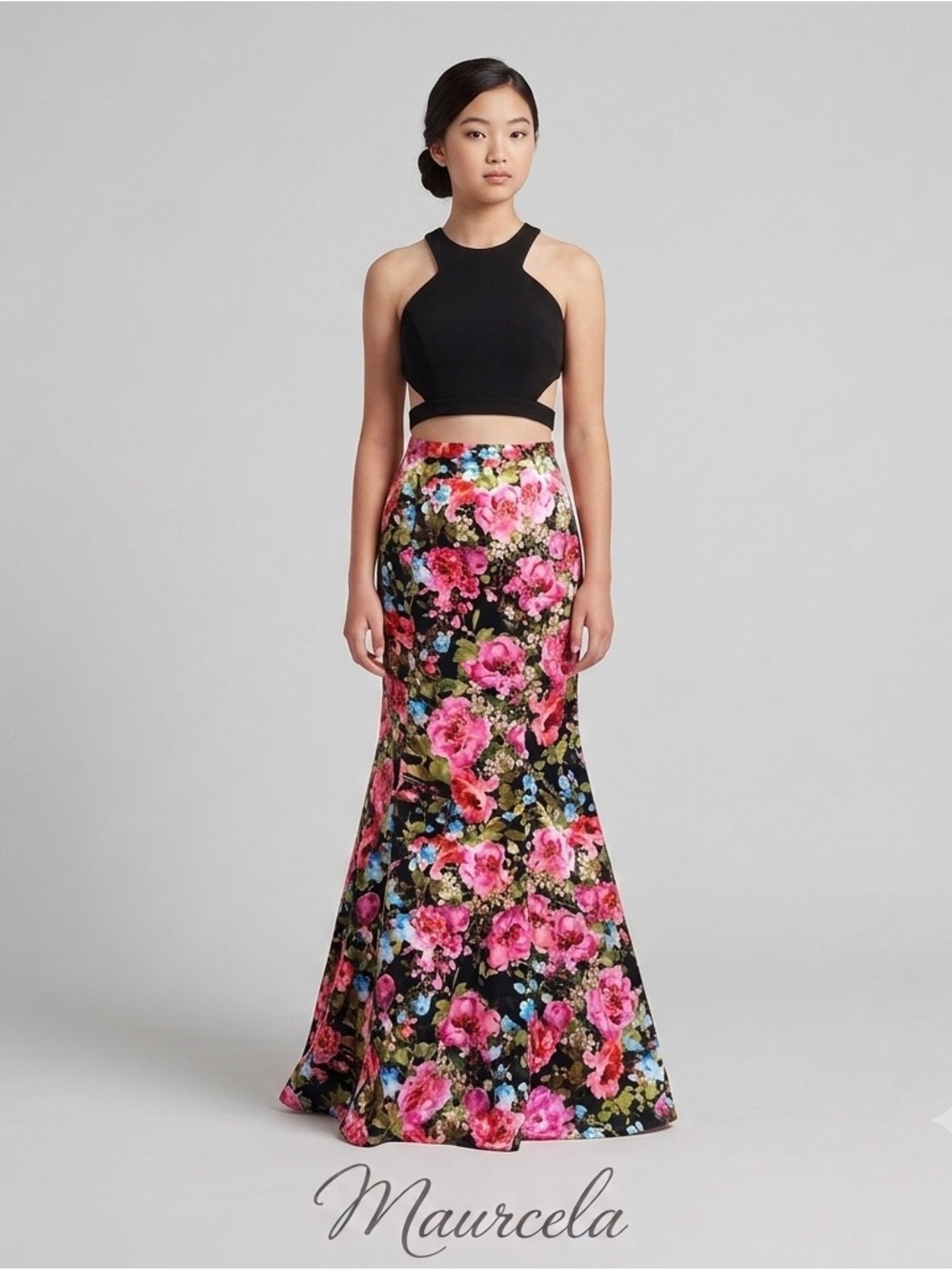Ba Nites Floral Cut-Out Dress
